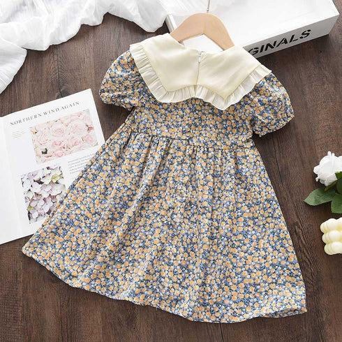 Summer Girl's Doll Neck Dress Princess Dress